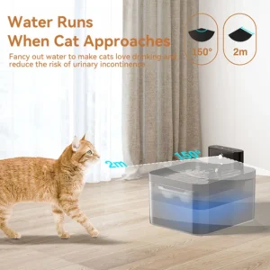 ROJECO Wireless Automatic Cat Water Fountain 2600mAh Pet Water Dispenser For Dog Cat Infrared Sensor Smart Pet Drinkier Fountain - Image 3